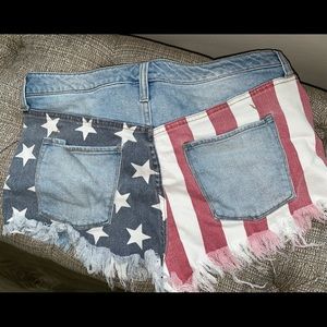 Patriotic high-rise jean shorts